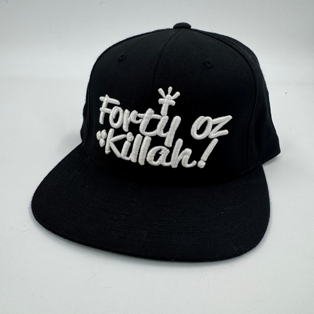 Scum Bags Forty Oz Killah‎ Snapback Hat Mens OSFM Black White Embroidered Cap